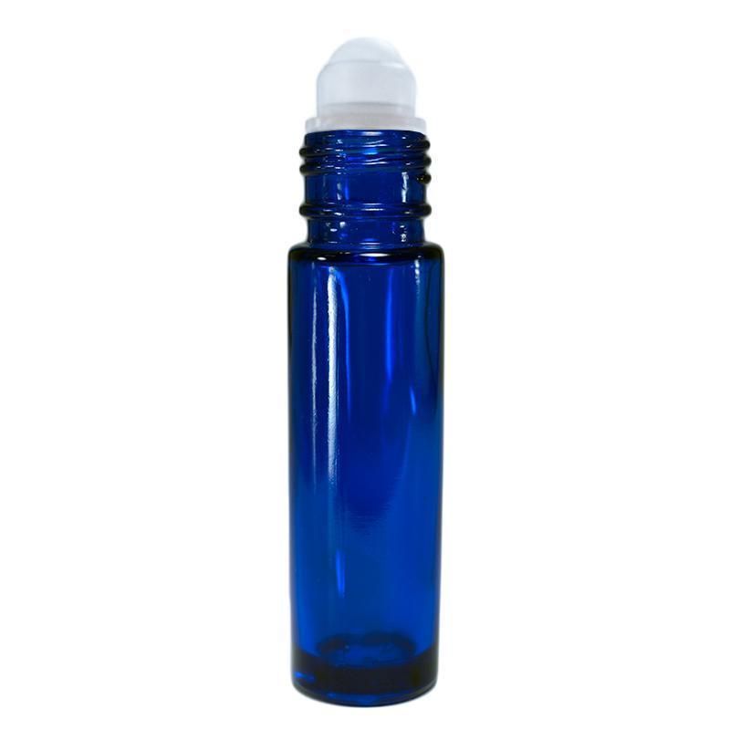 Blue Aromatherapy Essential Oil Roller Bottles Portable 10ml Smooth Glass Roll on Refillable Jar Bottles