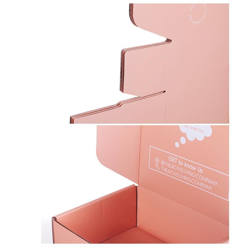 Supplier Custom Pink Two-Sided Printing Underwear Cosmetic Outer Shipping Corrugated Cardboard Packaging Carton Paper Gift Mailer Box