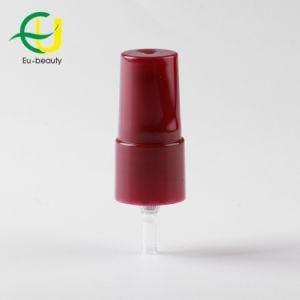 20/410 Red Wine Plastic Screw Cream Pump with Cap for Skin Care