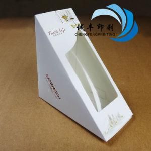 Hot Sale White Paper Box for Sandwich Package with PVC