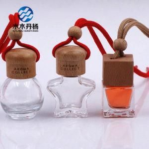 Wood Hanging 5ml Car Perfume Bottle Air Freshener Glass Bottle for Home Decor