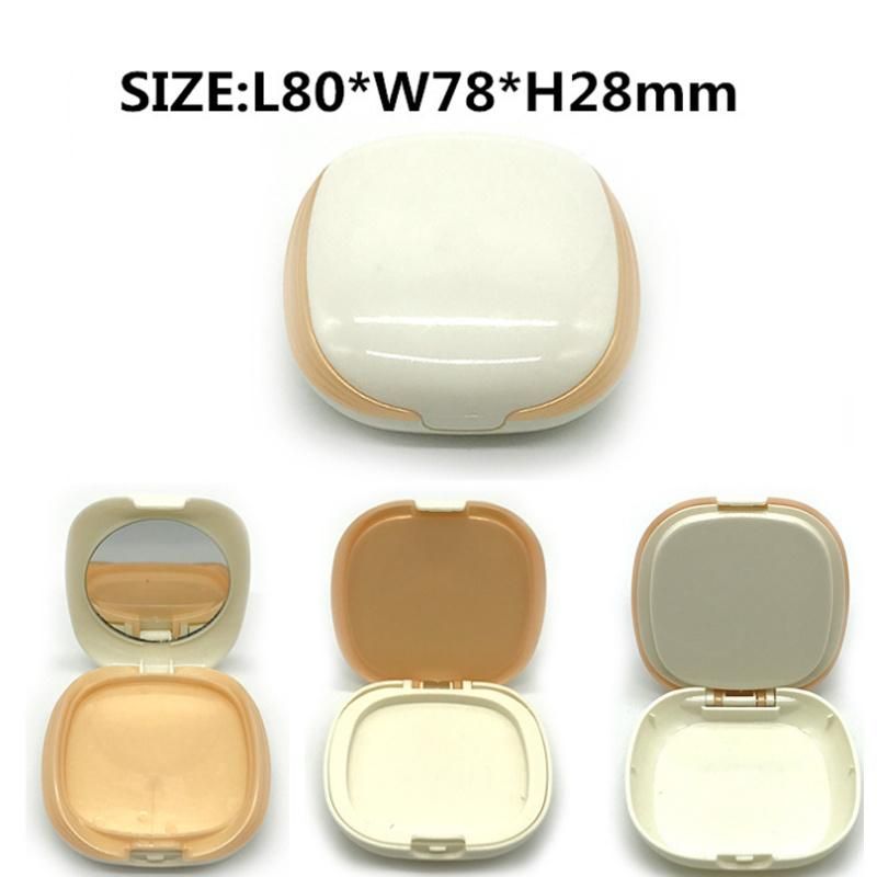 Empty New Design Sqaure Plastic Compact Powder Case with Mirror Cosmetic Container for Pressed Powder