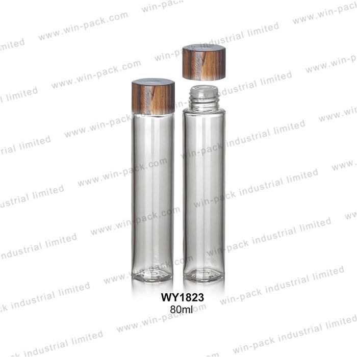 80ml Empty Clear Cheap Thin Tall Plastic Recycled PETG Lotion Cosmetic Containers Bottle with Cork and Cap