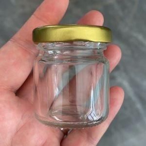 Wholesale Glass Honey Jar Mini 50 Ml Stock Honey Bottle with Metal Screw Cap From China Supplier