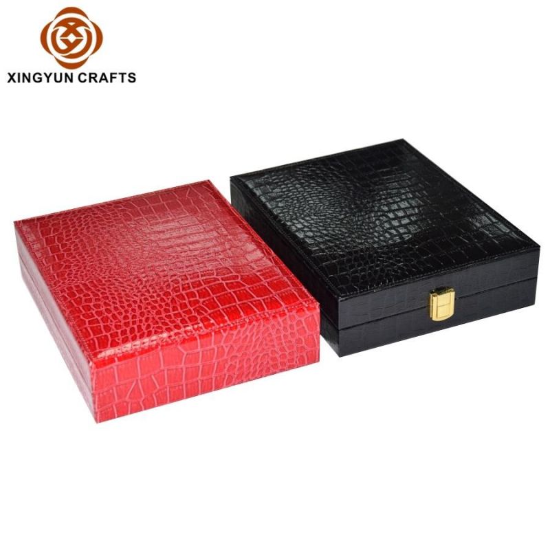 Custom High Quality Black Leather Window Bracelet Watch Packaging Box