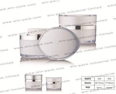 China Supply Transparent Acrylic Cosmetic Cream Jar for Face Care Packing in 15g 30g 50g