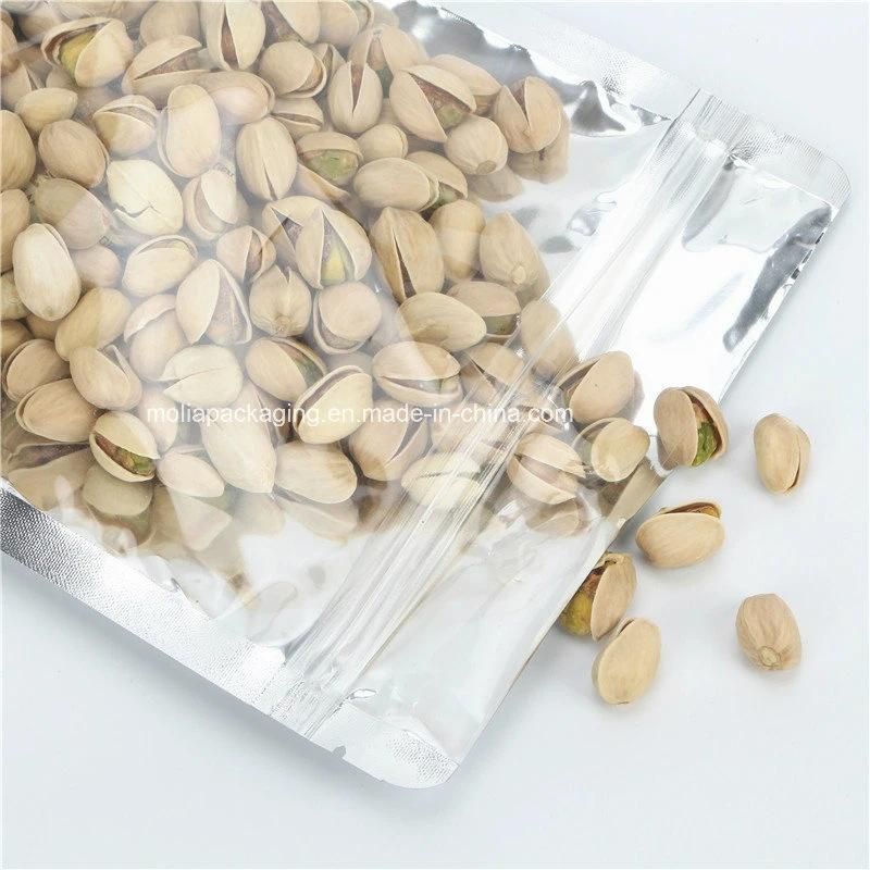 Stand up Pouch Bags Heavy Duty Clear Front with Aluminum Foil Back - Resealable Ziplock and Heat Sealable for Food Storage