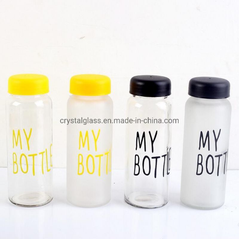 Eco-Friendly BPA Free 500ml Customized Logo Print Glass Drinking Water Bottle