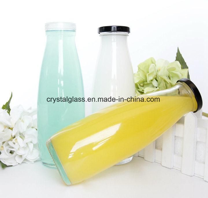 Custom Food Grade Milk Glass Bottle with Lid