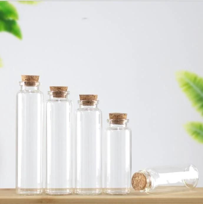 Mini Small Cork Stopper Glass Bottles Spell Jar Clear Empty Vial Pendants Bottle