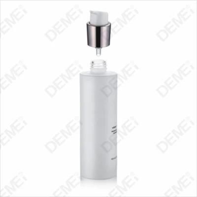 White Color Glass Bottle Pump Bottle 40ml 100ml 120ml Round Shape with Cap for Skincare