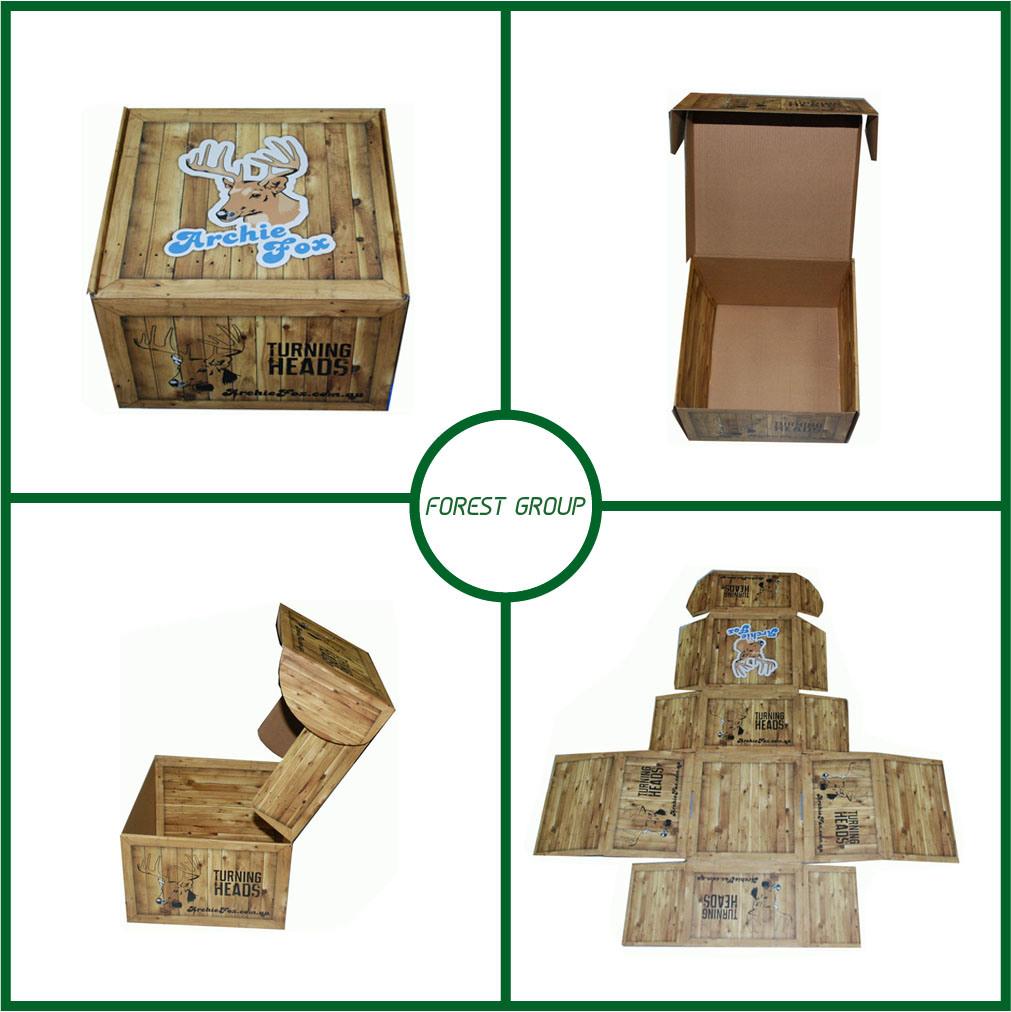 Wooden Grain Printed Cups Color Packaging Boxes