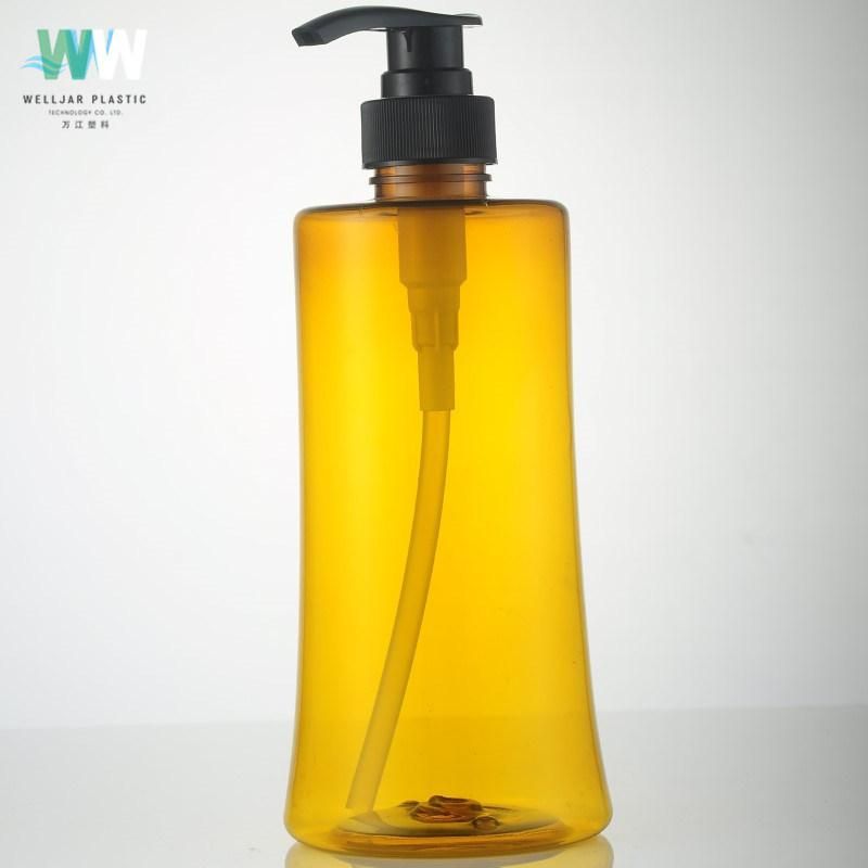 600ml Plastic Pet Yellow Bottle with Fine Lotion Pump