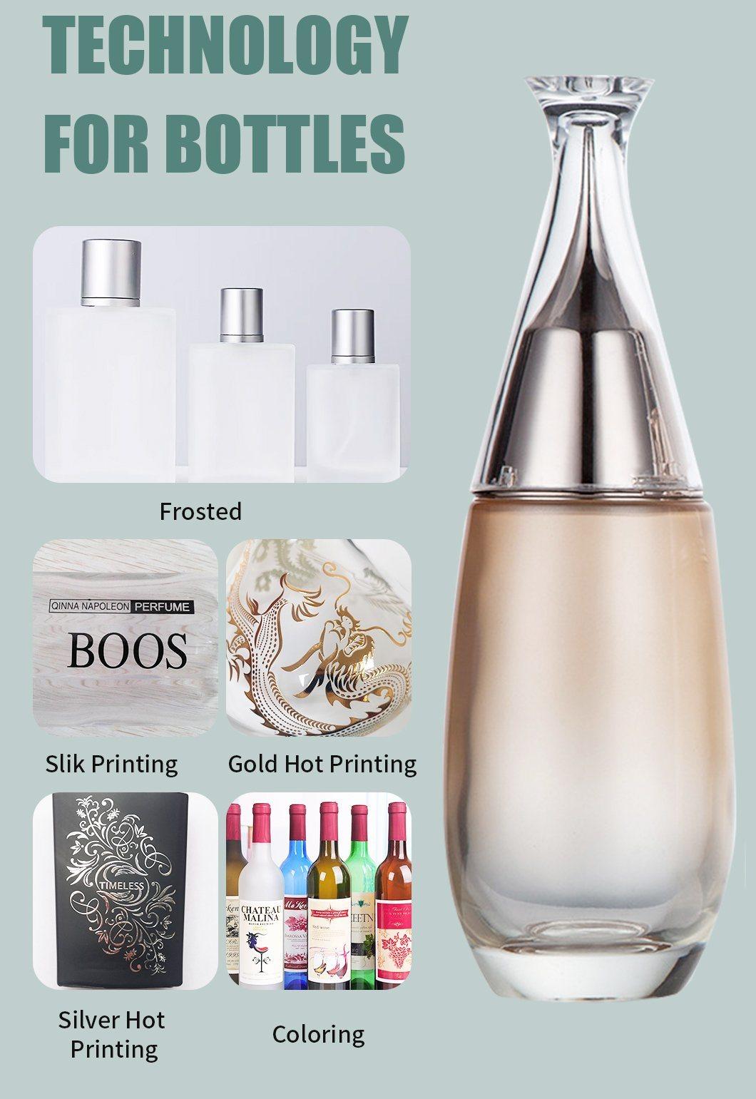 Clear and Frosted Customize Makeups Crystal Glass Perfume Cosmetics Bottle with Press Pump
