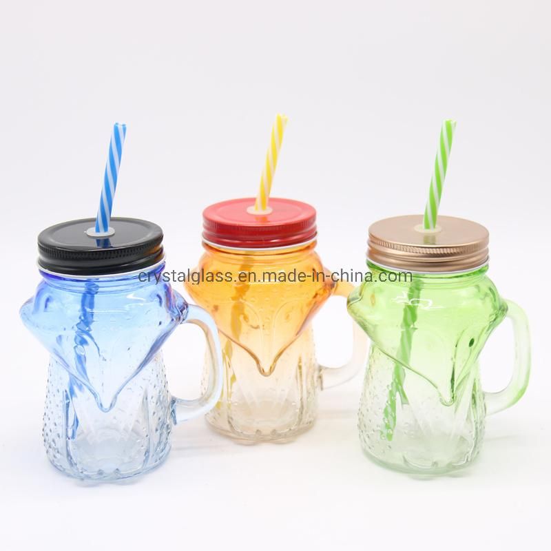 OEM Printing Glass Mason Jar with Handle