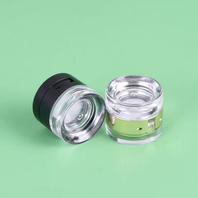 High Quality Cosmetic Packaging Plastic Powder Case Acrylic Cap Compact Powder Case Foundation with Mirror