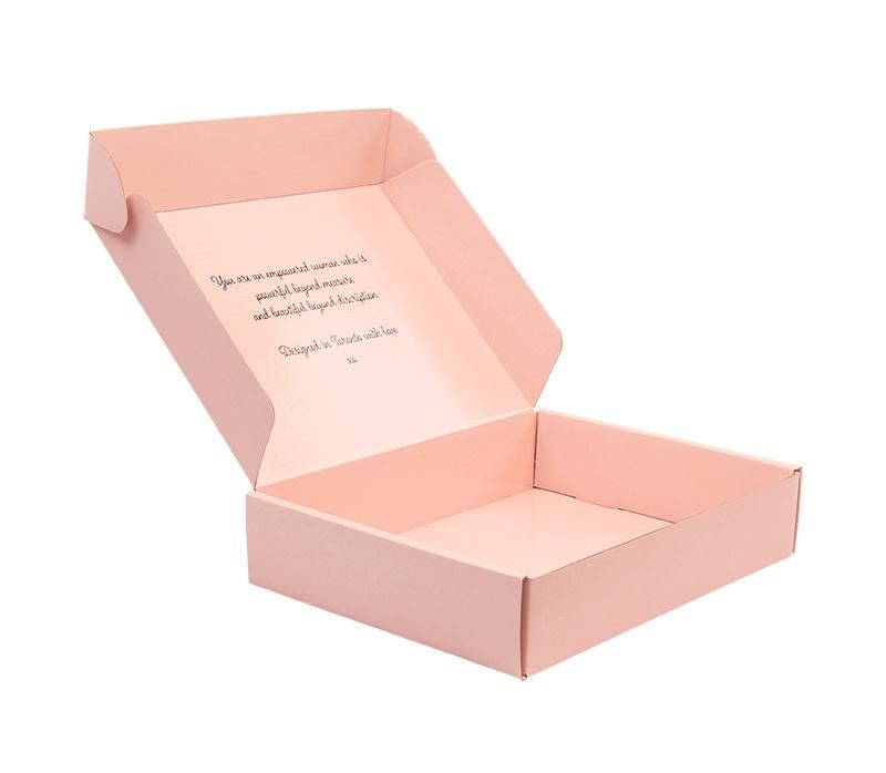 Custom Size Wholesale Pink Printing Fashion Shirt Clothes Delivery Packaging Carrugated Cardboard Paper Box for Shipping