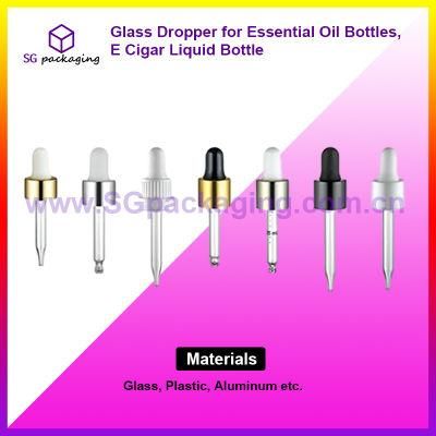 Glass Dropper for Essential Oil Bottles, E Cigar Liquid Bottle
