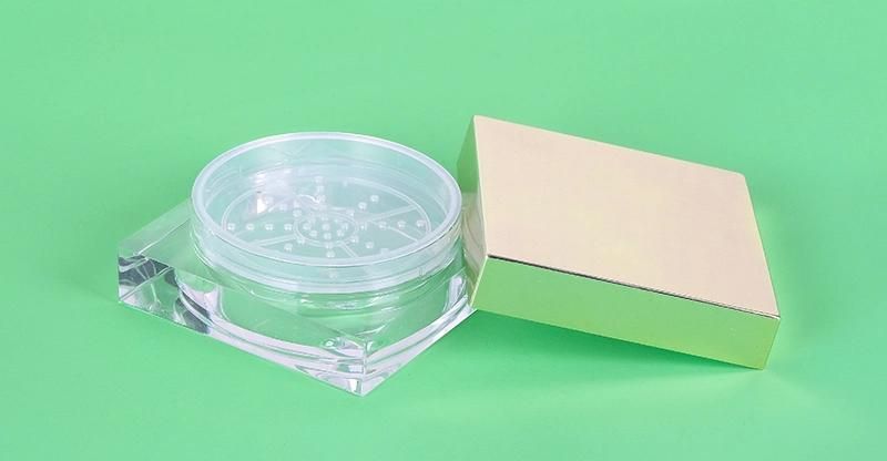 High-Grade Clear Base Golden Round Loose Powder Eyeshadow Case for Loose Powder Case