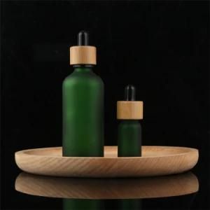 30ml Frosted Glass Essential Oil Bottle with Bamboo Lid