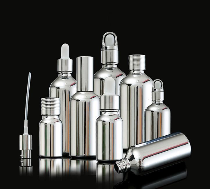 30ml Amber Clear Blue Glass Press Pump Dropper Bottles for Essential Oil Cosmetics Packaging