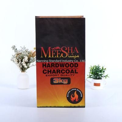 5kg, 8kg, 10kg 3 Layers Brown Kraft Paper Charcoal Packaging Bags Factory Price Wholesale