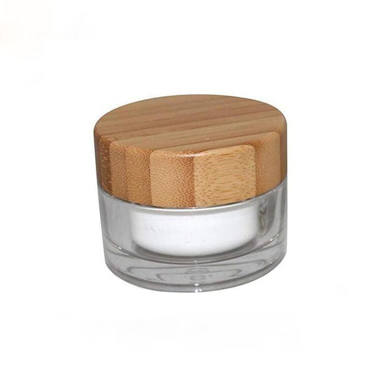 Plastic Acrylic Cosmetic Bamboo Texture Jar with Screw Lid Ssh-1018