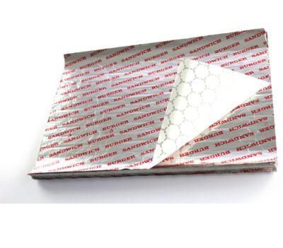 Fast Food Insulated Paper Custom Printed Logo Hamburger Sandwich Aluminum Foil Wrapping Paper