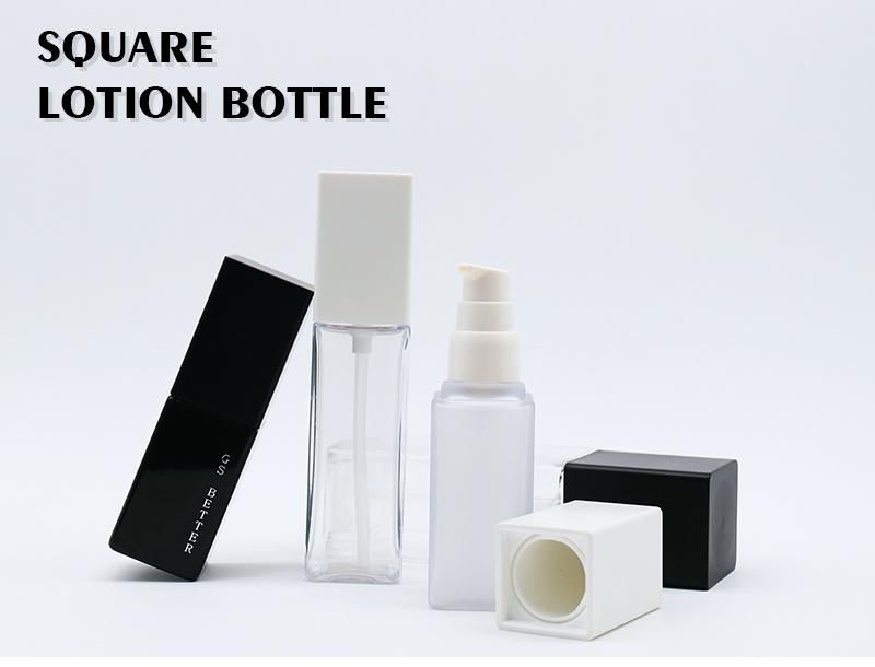 Refillable Custom Cosmetic Packaging 120ml 75ml 50ml 35ml Square Lotion Bottle