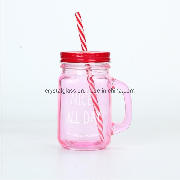 12oz Glass Mason Jars with Handle with Tin Lid Wholesale