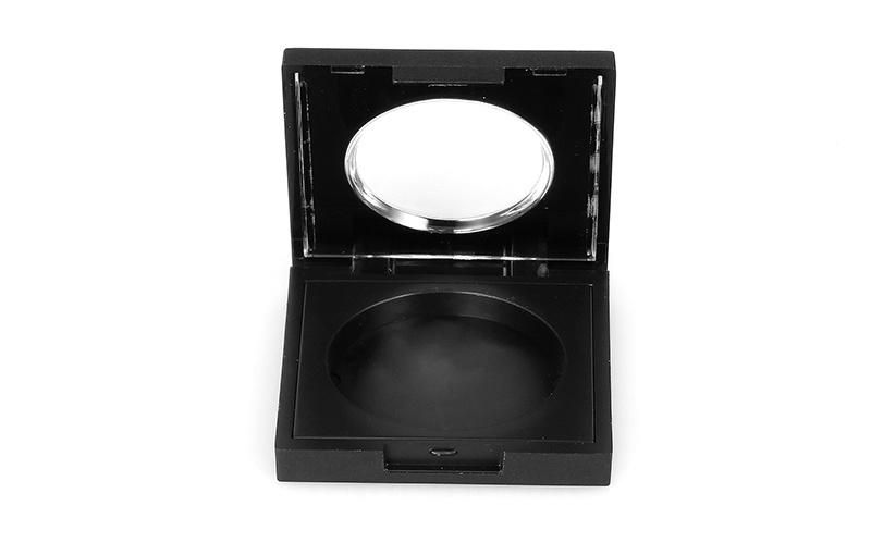 Wholesale 1 Hole Simple Black Plastic Empty Eye Shadow Palette for Compact Eyebrow Packaging