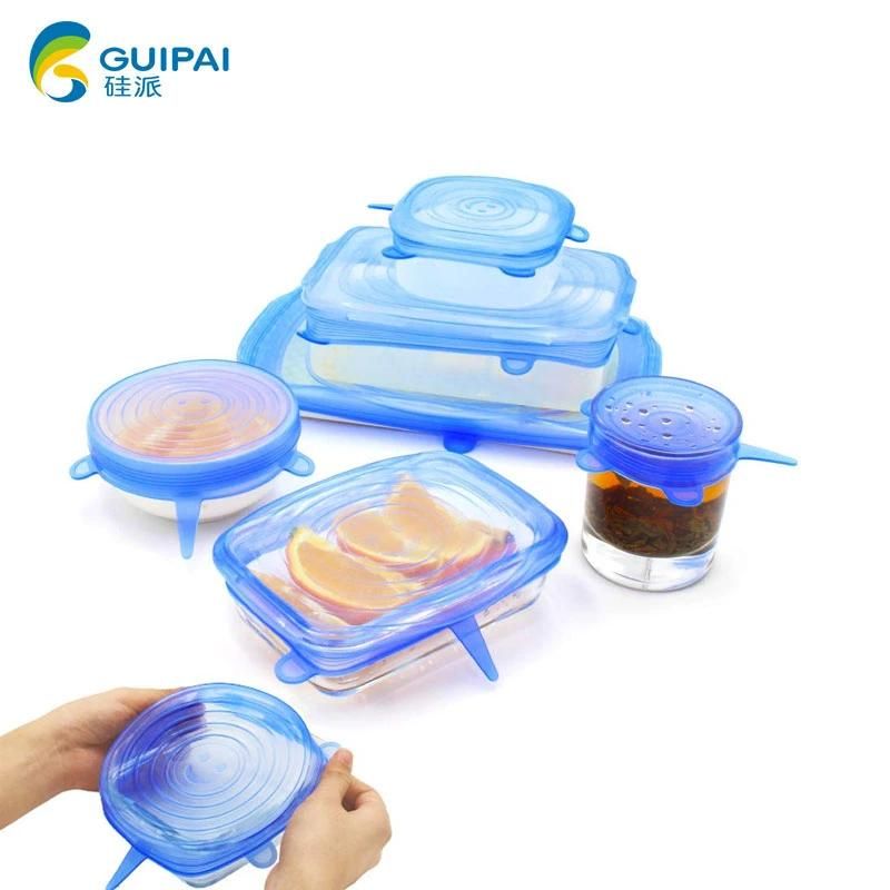 Kitchenware 6 Packs Leakproof Silicone Stretch Lid Kitchen Tool Stretch Seal Lids