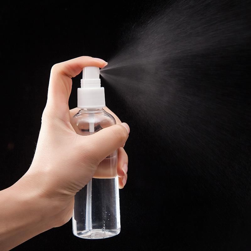 2020 New Manufacture Liquid Cosmetic Plastic Medical Alcohol Disinfectant Mist Clear Spray Bottle 50ml 100ml