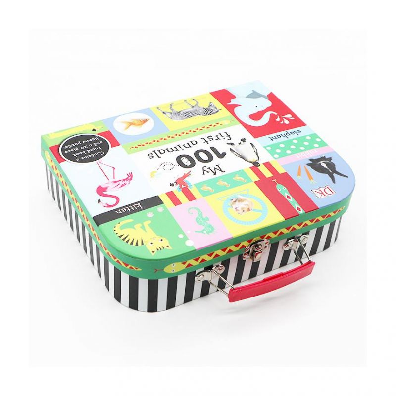 Customized Paper Briefcase Box Coloring Suitcase Shape Box