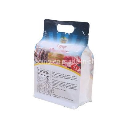 Custom Logo Design 1kg 2kg 5kg 10kg Food Grade Square Bottom Flat Bottom Pouch Window Plastic Rice Food Packaging Plastic Bags