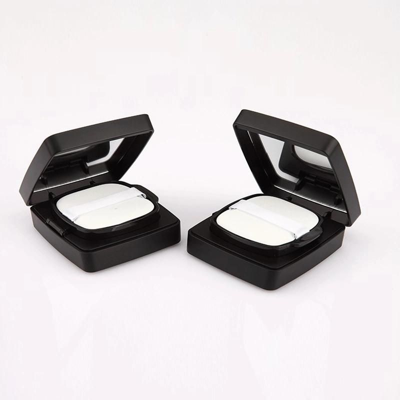 Square Black Frosted Quality Novel Design Revolving Air Cushion Container Foundation Cosmetic Bb Cushion Case