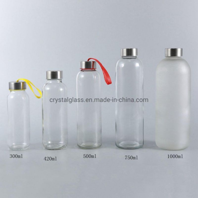 Eco-Friendly BPA Free 500ml Customized Logo Print Glass Drinking Water Bottle