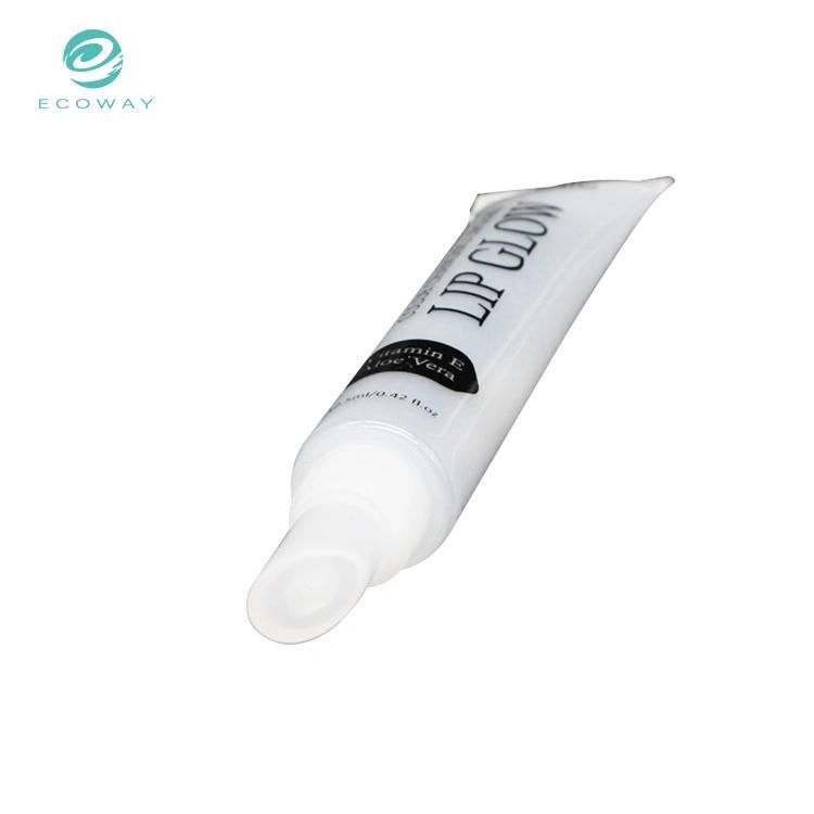 White Clear Squeezing Lip Gloss Cosmetic Packaging Tube