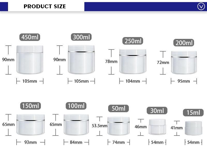 Empty Clear Double Wall Cosmetic Packaging 15ml 30ml 50ml 100ml 150ml 200ml 250ml 300ml Skincare Plastic Cream Jar