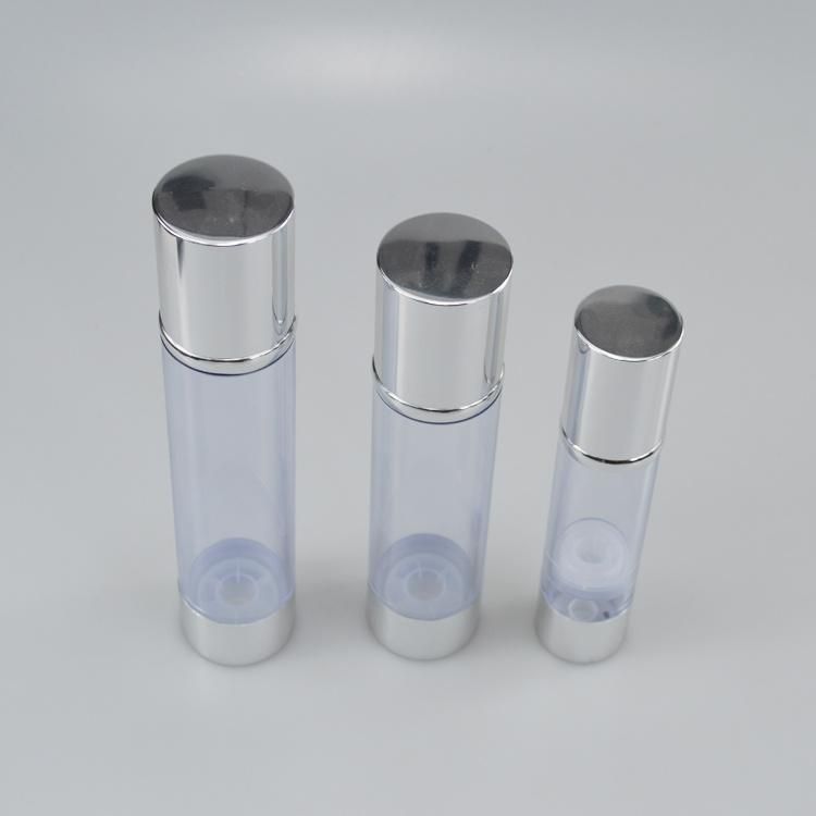 30ml 50ml 60ml 100ml 150ml 200ml Silver Cosmetic Lotion Airless Pump Bottle in Stock