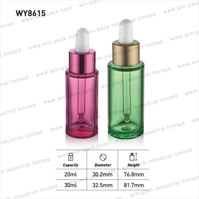 Hot Sell Transparent Aluminum Dropper Acrylic Bottle Cosmetic Package