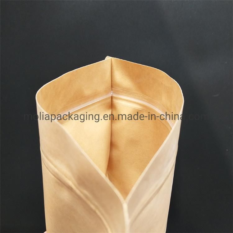 Degradable Plastic Bags/Stand up Sealing Bags Food Grade with Zipper and Tear Notches Kraft/Clear Windows Stand up Bags