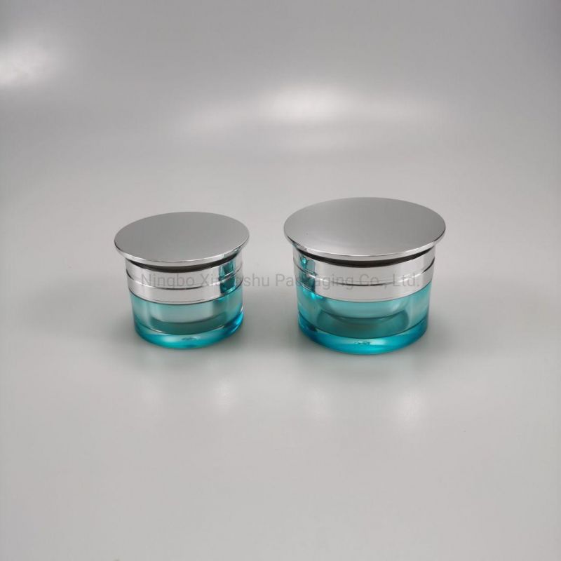 High-Grade Acrylic Cream Jar with Aluminum Cap 15g 30g 50g