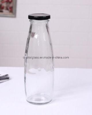 8oz 16oz OEM Customized Fresh Milk Coffee Tea Glass Bottle with Tin Lid