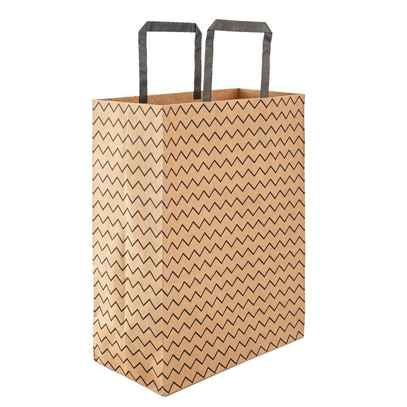 Eco-Friendly Customized Printing Gift Boutique Kraft Paper Flat Handle Bag