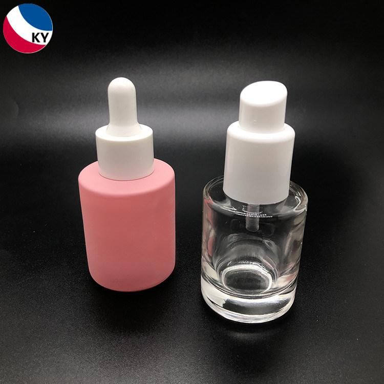 30ml Thick Bottom Matte Pink Color Glass Cosmetic Packaging