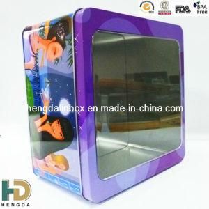 High Quality Printed Tin Box with Transparent Lid