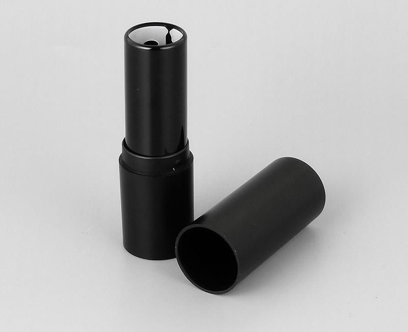 Custom Logo Matte Round Black Lipstick Tubes Luxury Empty Lip Balm Container