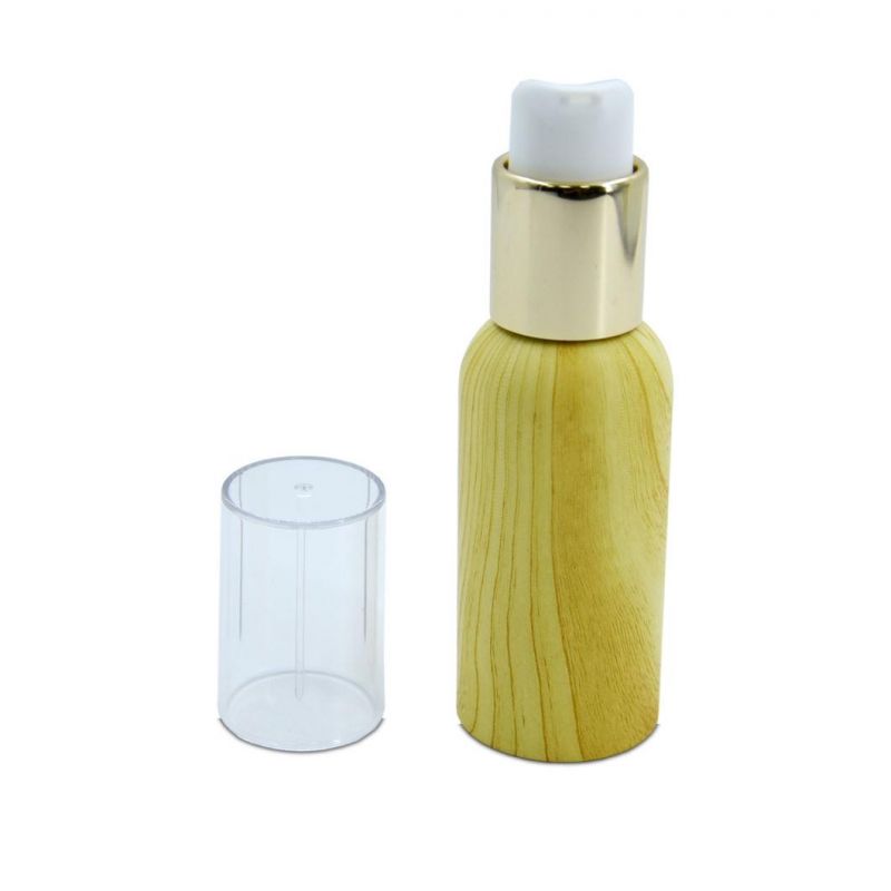 80ml Bamboo Lotion Bottle Mini Cosmetic Container for Facial Care Eye Cream Packaging Custom Pet Plastic Cosmetic Packaging