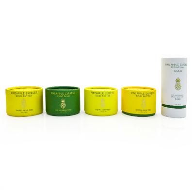 Handmade Gold Foil Stamped Fancy Cosmetic Face Cream Paper Container Packaging Tube Box Paper Can Gift Packaging Cardboard Box